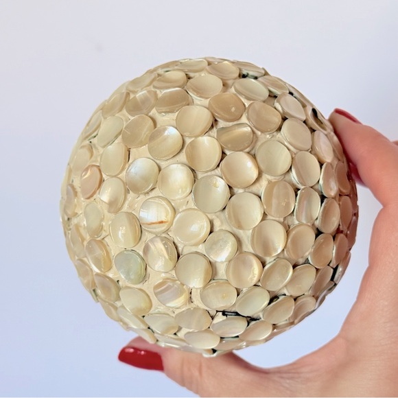 Capiz Shell Decorators Orb 4" Natural Shell Colors Beautiful - Picture 4 of 6